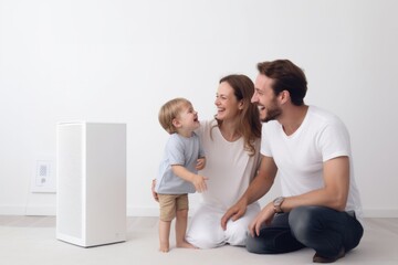 Fototapeta premium Child technology family father.