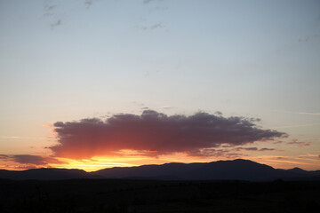 Sunset over the Ardeche hills - Ardeche - France