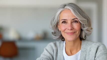 Close-up of a mature woman's face with visible wrinkles, showcasing natural beauty.