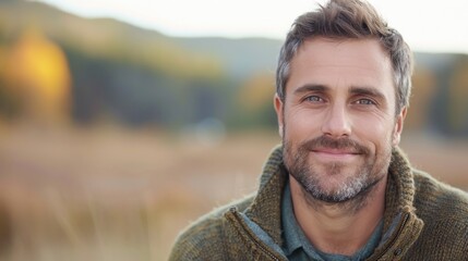 Man wrinkles and fine lines around his eyes.