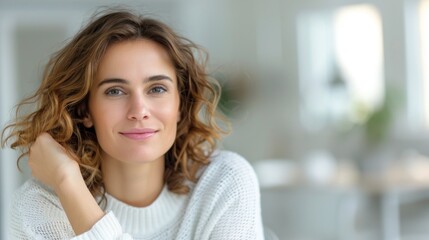 Happy young woman smiling.