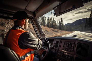 Naklejka premium Vehicle driving truck adult.