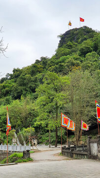 Ma Yen Mountain In Hoa Lu Ancient Capital, Vietnam. The Tomb Of King Dinh Tien Hoang On The Mountain Peak.