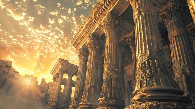 Architectural wonders of an ancient Greek temple