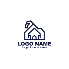 gorilla house Logo design vector