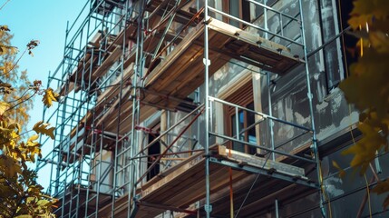 Scaffolding on a Building Under Construction