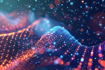 Obraz premium Abstract particle background with copy space