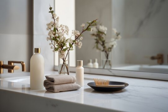Minimal fengshui aroma bathroom toothbrush windowsill.