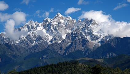Fototapeta premium Tibet, West Sichuan, Gongga Mountain, Rizhao Jinshan 