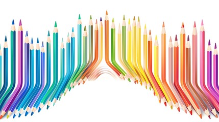 Obraz premium Colorful Pencils Arranged in an Artistic Pattern