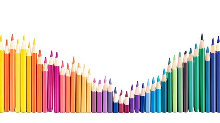 Colorful Pencils Arranged in an Artistic Pattern