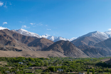 Leh panoramic view. Leh is the capital and largest town of Ladakh union territory in India.