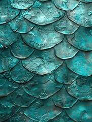 Fototapeta premium Rough and weathered turquoise scales creating a rugged texture