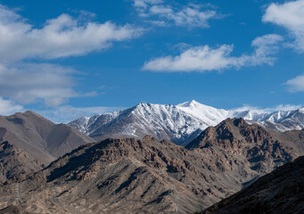 Khardungla region of Leh Ladakh, high Himalaya mountain ranges. he pass on the Ladakh Range is north of Leh and is the gateway to the Shyok and Nubra valleys