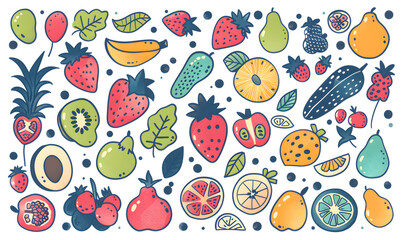 vegetable and fruits photo or illustrator on white background