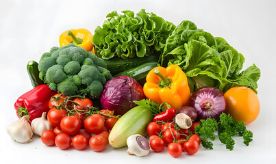 vegetable and fruits photo or illustrator on white background