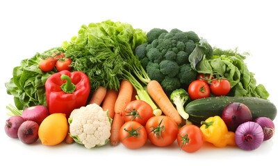 vegetable and fruits photo or illustrator on white background
