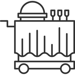 Food Catering Cart Line Icon