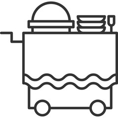 Food Catering Cart Line Icon