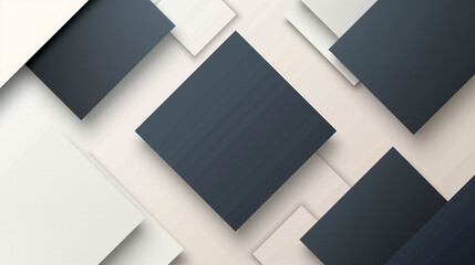 Obraz premium Creative banner design with overlapping squares in muted dark shades on a white background