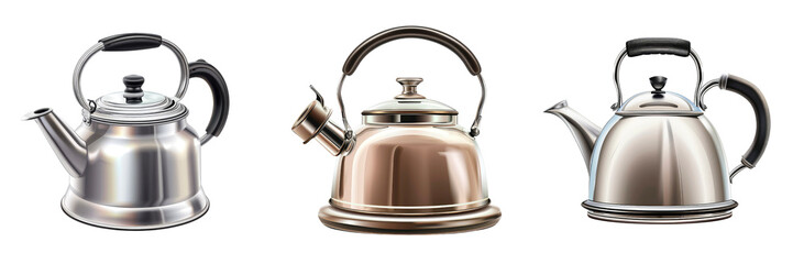 Kettle isolated on transparent background.