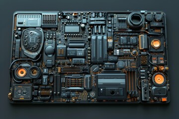Fototapeta premium Futuristic Circuit Board - A Detailed Look