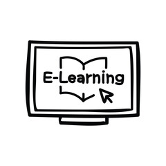 E-learning Doodle Hand-drawn Vector Icon