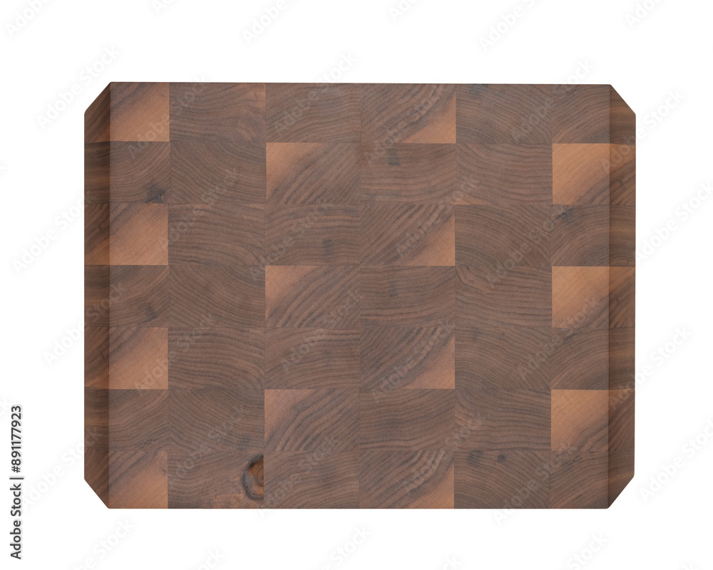 Canvas Prints bespoke black walnut edge grain cutting board isolated on white background