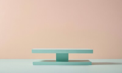 Stand made of pastel material in pastel backgrounds. Product stand and display podium.