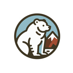 flat vector logo of a bear.