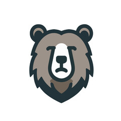 flat vector logo of a bear.