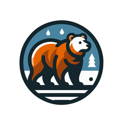 flat vector logo of a bear.