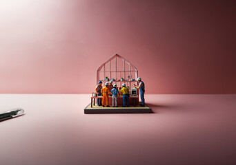 Obraz premium The work of little people: tiny contributions.