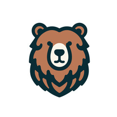 flat vector logo of a bear.