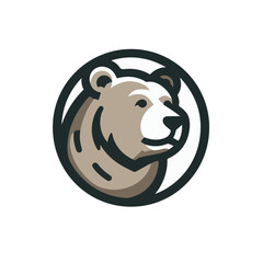 flat vector logo of a bear.