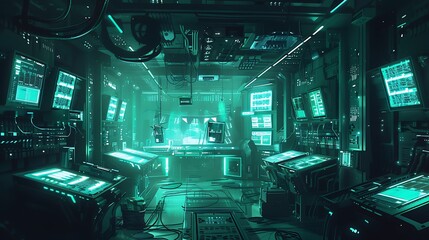 Fototapeta premium Futuristic Spaceship in Deep Space
