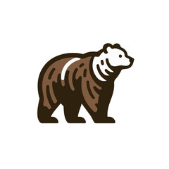 flat vector logo of a bear.