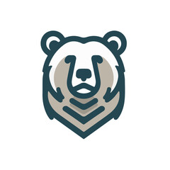 flat vector logo of a bear.