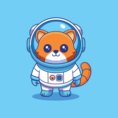 Animal Austronaut mascot character logo design vector illustration