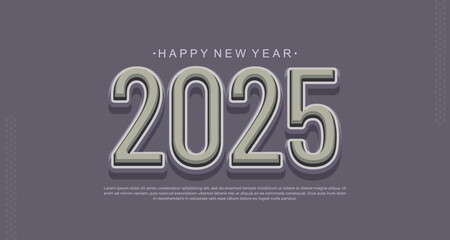 Happy new year 2025 logo design vector illustration. Premium vector design for new year 2025 celebration
