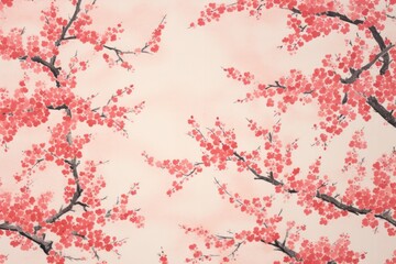 Fototapeta premium Silkscreen sakura pattern backgrounds textured blossom.
