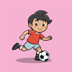 playing football mascot character logo design vector illustration