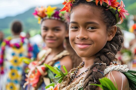 Joyful celebration: people celebrating and having fun on Fiji independence day, enjoying festivities, cultural traditions, unity, reflecting national pride and spirit of freedom in vibrant activities.