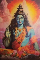 Maha shivaratri art painting worship.