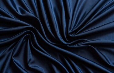 Obraz premium Dark navy blue wrinkled fabric texture background