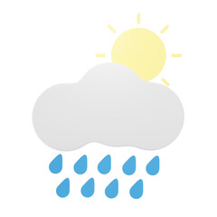 sunny drizzle 3d icon and illustration