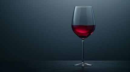 Elegant Glass of Red Wine Against a Minimalist Background