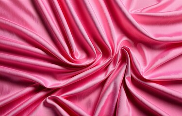 Obraz premium Pastel pink wrinkled fabric texture background