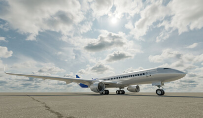 Scene rendering of civil aviation aircraft model