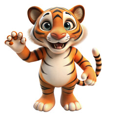 tiger 3d on a transparent background